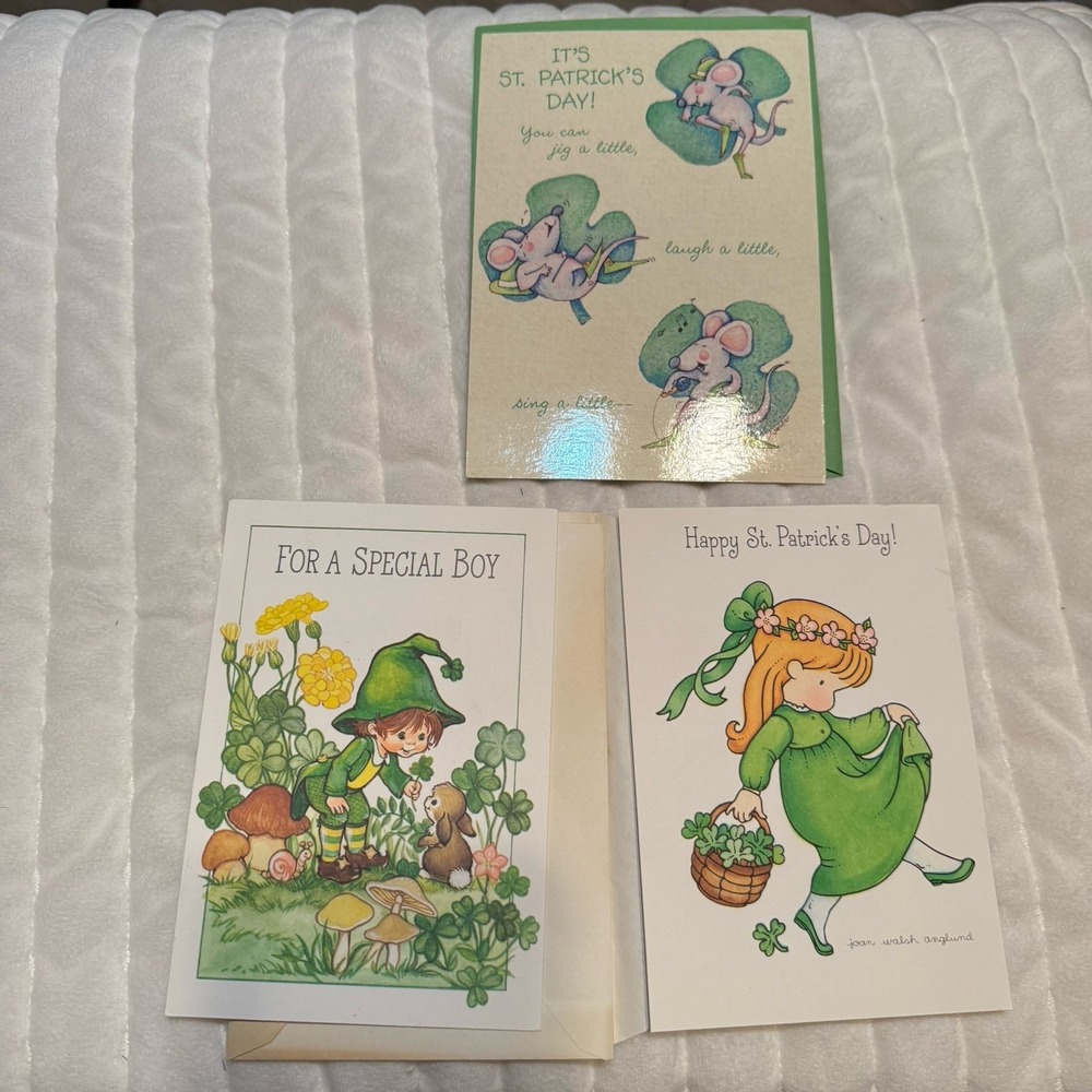 Sold do not purchase St. Patrick's Day Lot Of‎ 3 Cards UNUSED Shamrock Irish